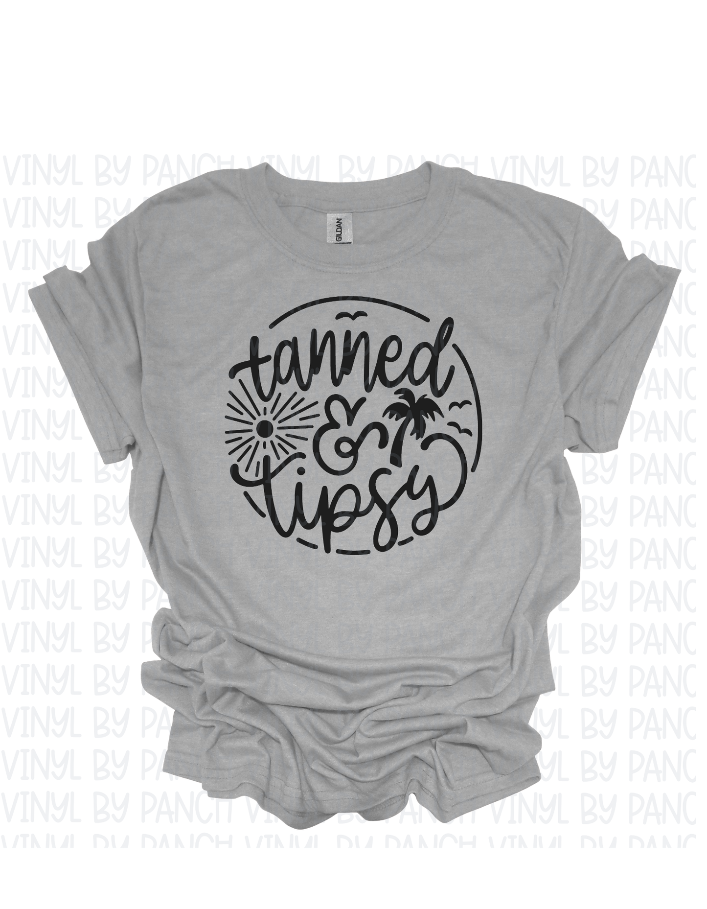Tanned & Tipsy (Font is BLUE)