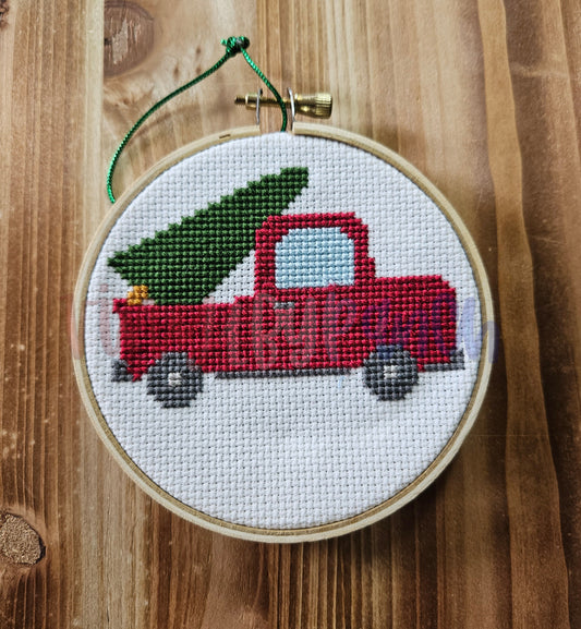 Cross Stitch Truck Ornament